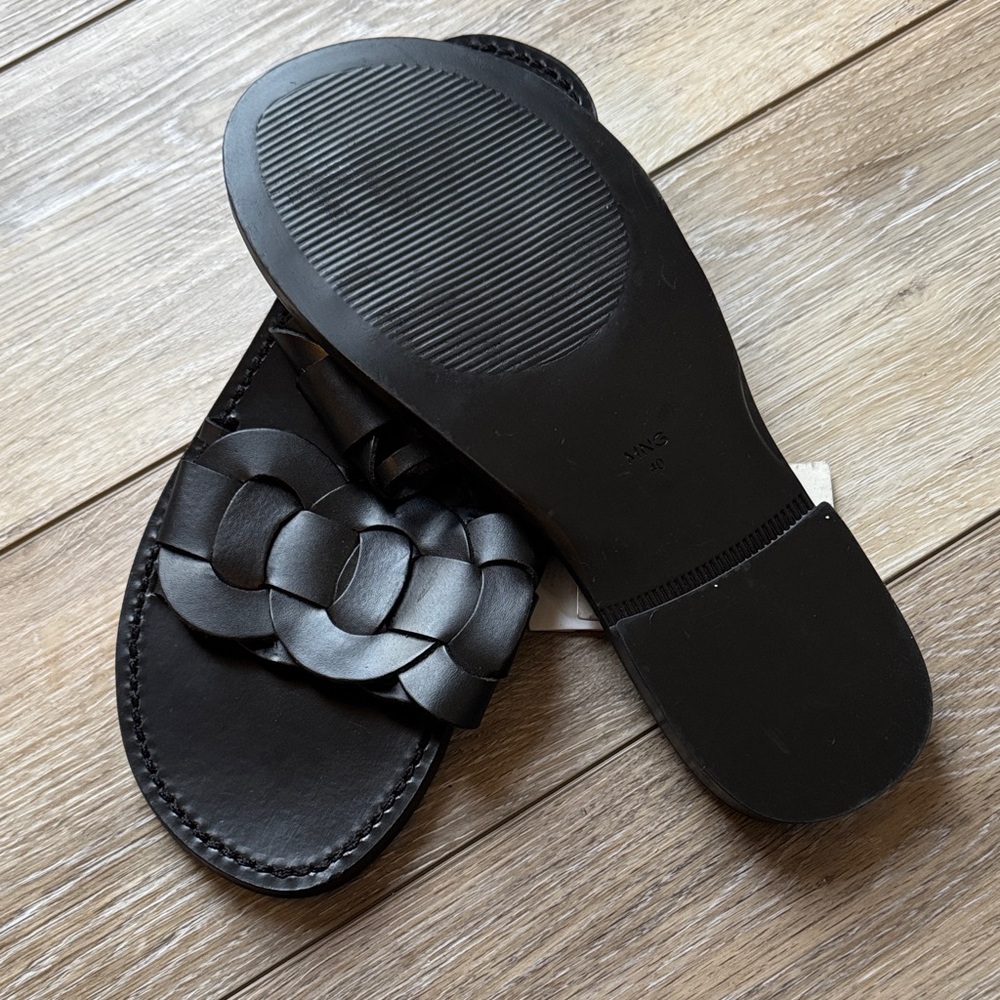 NWT Mango Leather Braided Sandals Sz 40 - Picture 3 of 6